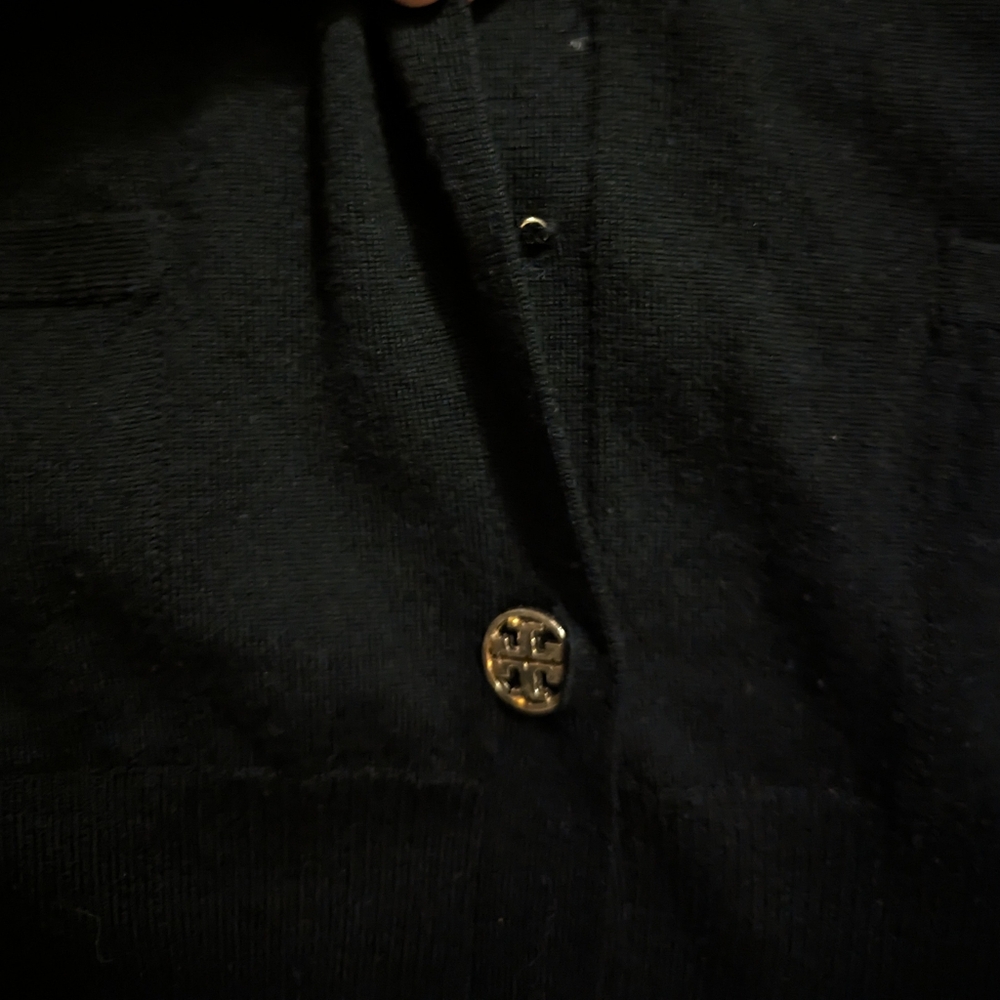 Tory Burch Madeline Merino Wool Cardigan Black Women's Size Small - Picture 7 of 8